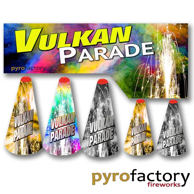 PyroFactory Vulkan Parade Gold Silber Bunt, Feuerwerk kaufen in Tirol